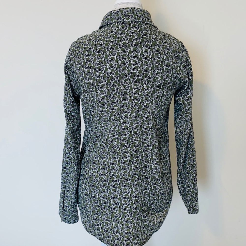Splendid Button Down Blouse With Zebra Design Sz S - image 4